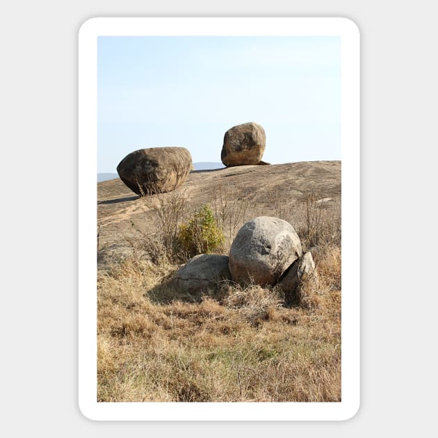 Balancing Rock Formations. Kopjes in Tanzania Sticker by Carole-Anne